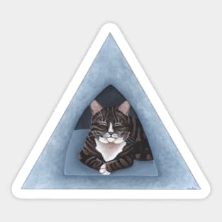 Tabby and White Cat Sticker